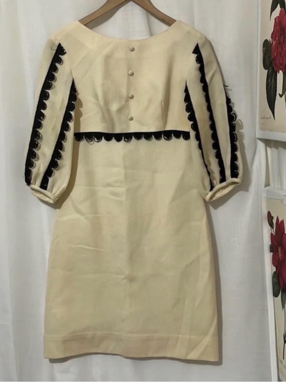 Joseph Ribkoff Cream Dress with Black Trim